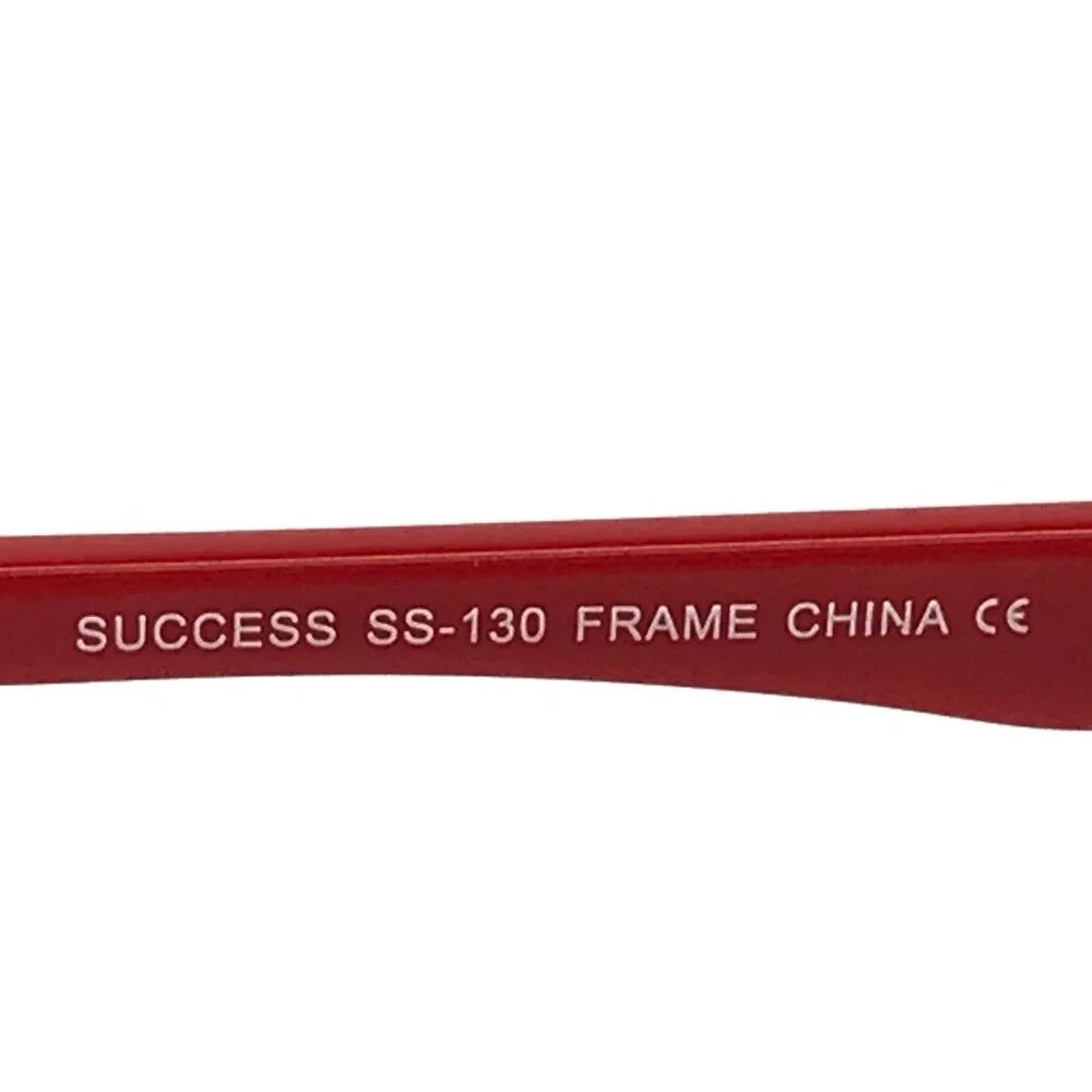 Success Eyeglasses Frames SS-130 BLACK/RED Rectangle Full Rim 53-17-140